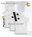Half Sleeve polo kids - White (3pcs)