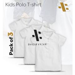 Half Sleeve polo kids - White (3pcs)