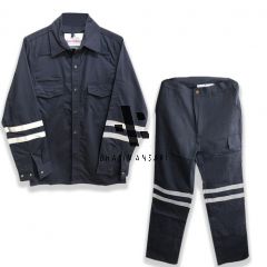 Coverall - Two Piece Work Suit - Navy Blue (cotton) - Industrial Coveralls
