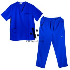 Rib-Knit Scrub suit - Royal Blue